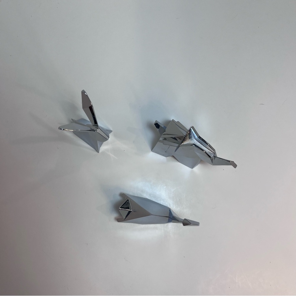Umbra Origami Geometric Animal Decor Figurines Silver-tone 3” - Picture 2 of 3